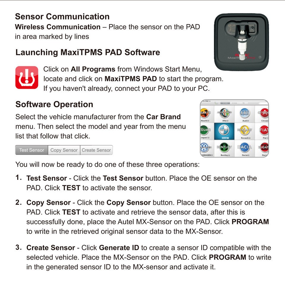 Autel TPMS Sensor Programming Accessory Device